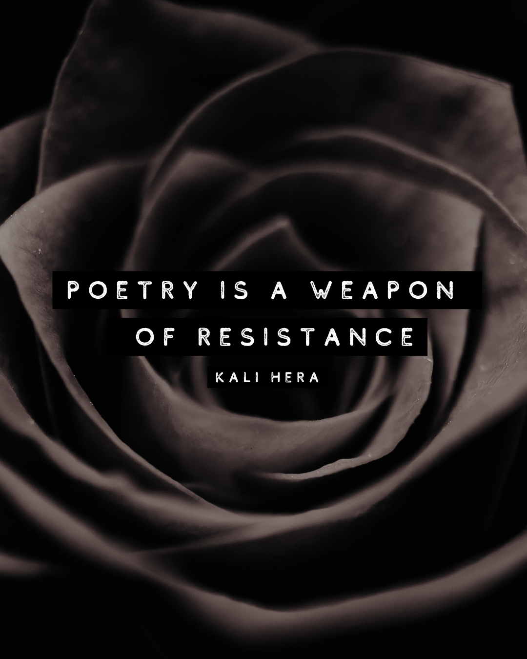 Poetry is a weapon of resistance.
-kali hera 2024